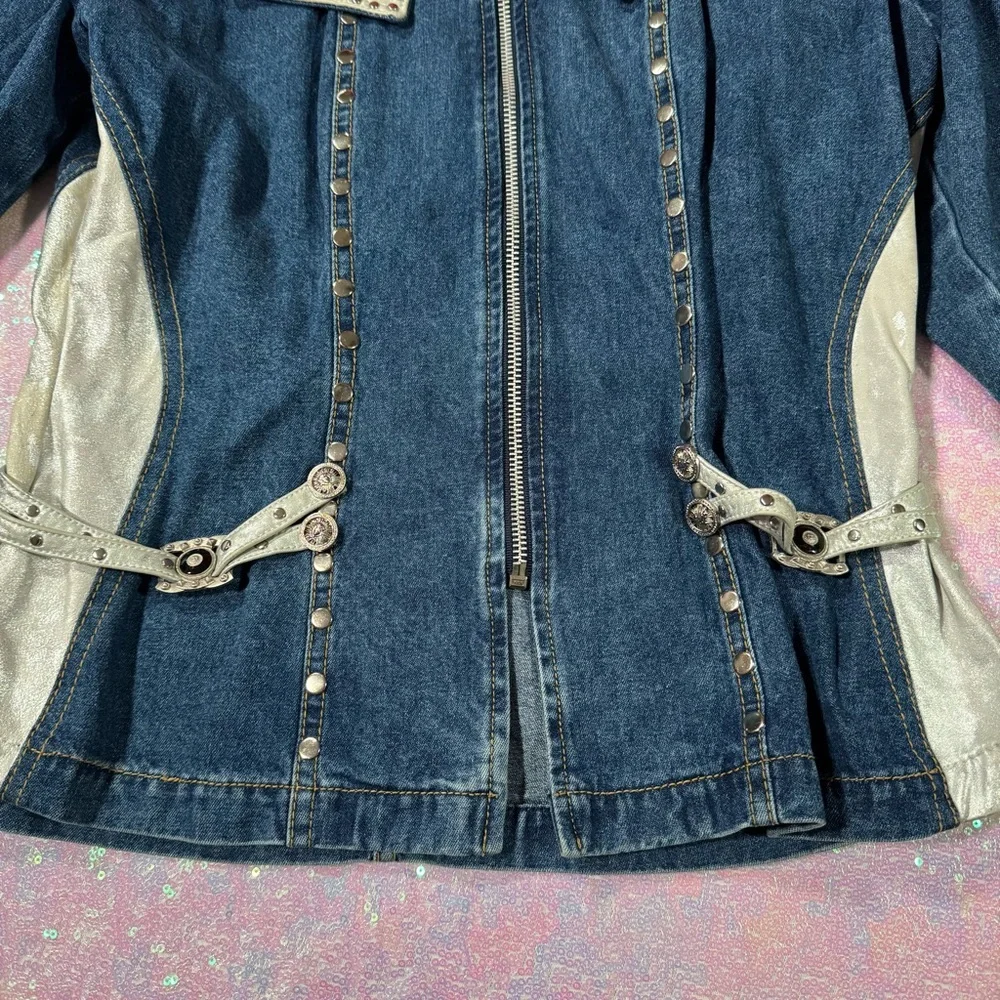 silver accent maximalist denim jacket - Picture 12 of 12
